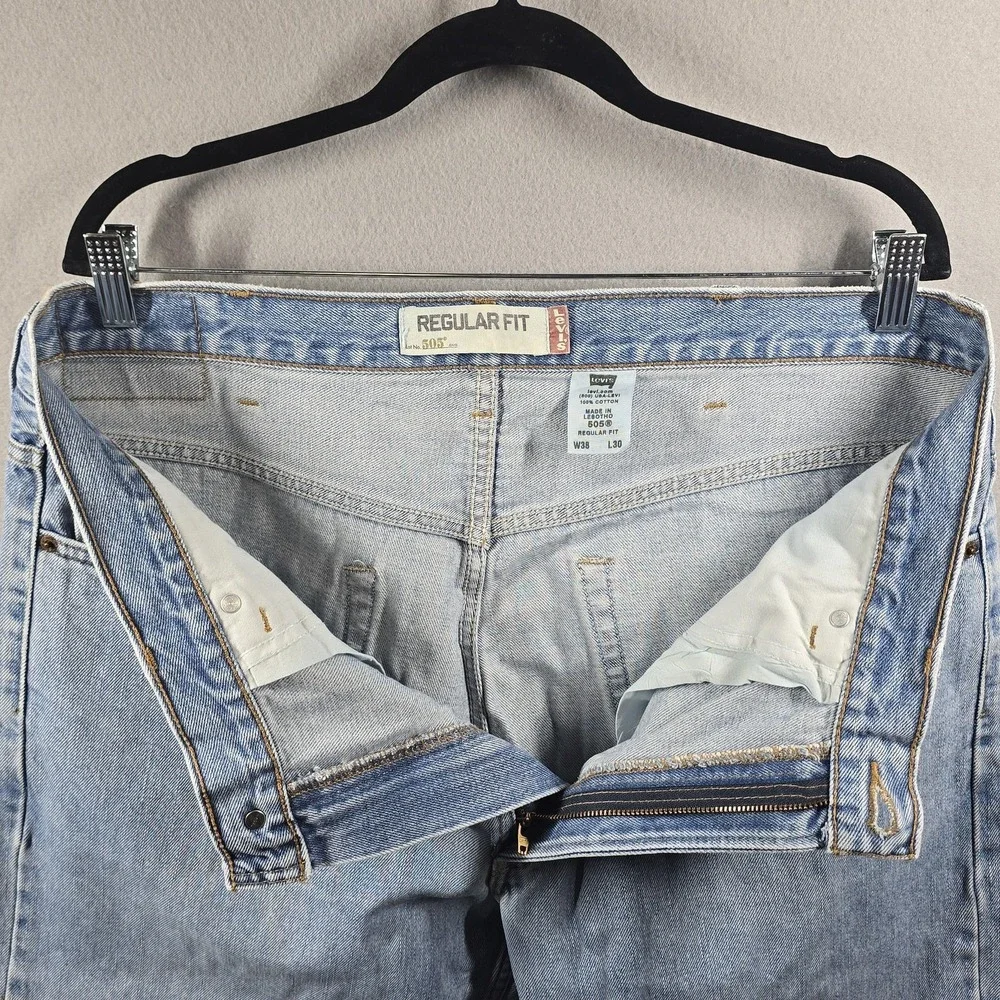 Vintage Levis 505 Jeans Mens 38x30 Denim Blue‎ Regular Fit Straight Leg Y2K